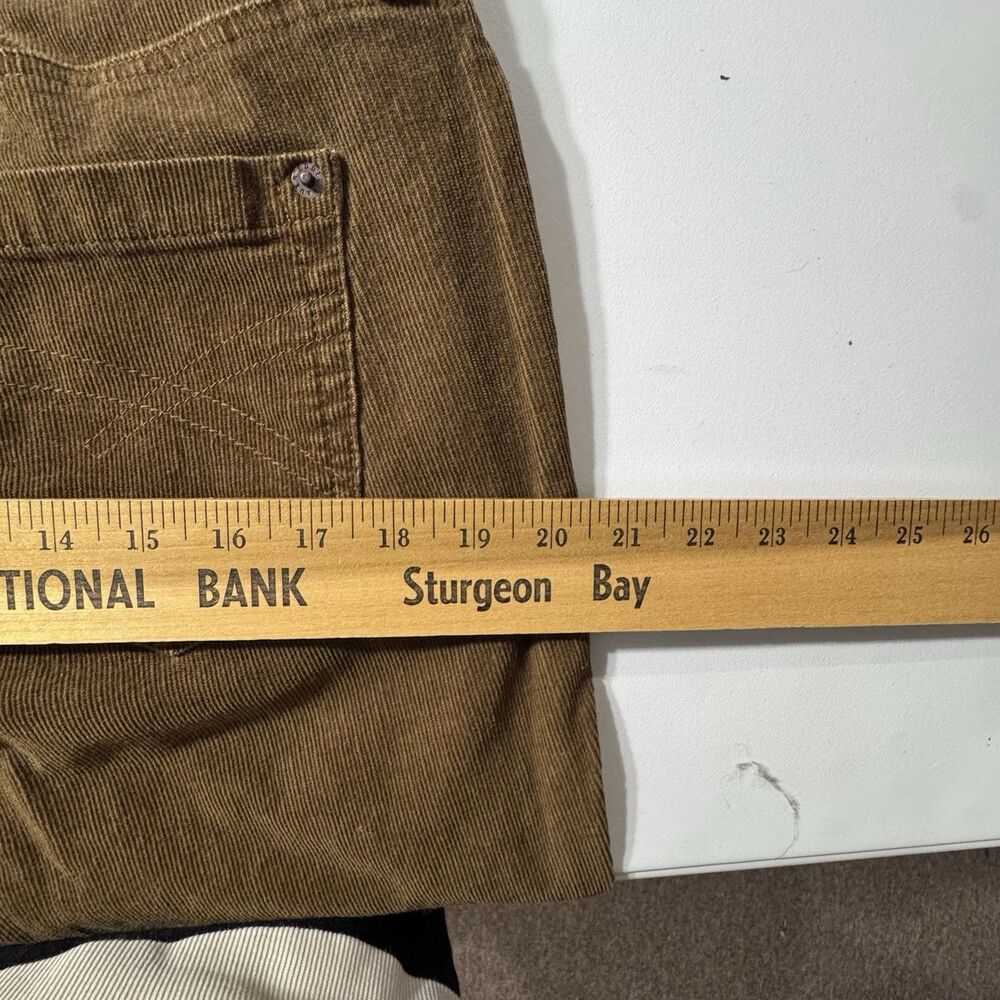 VTG Eddie Bauer Pants Womens Tan Corduroy Boot Cut Stretch Sz 12 90s Minimalism - Picture 8 of 11